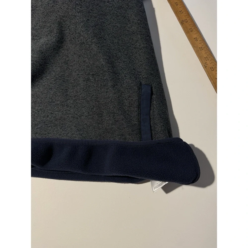 Eddie Bauer Sweater Fleece Men's Heather Navy Long Sleeve Pullover‎ Snap Large - Picture 7 of 9